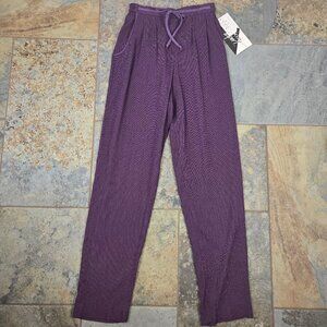 Lindsey Scott Sport Size Small Purple Grid Check PantsElastic Back Pleat Front